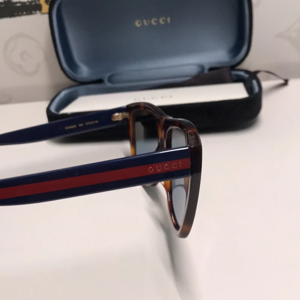 ✨ New Authentic Gucci GG0926S 002 Havana/Blue Sunglasses – Luxury Designer Shade